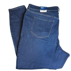 Old Navy Women Pop Icon Mid-Rise Skinny Jeans 24 Dark Wash Stretch Denim Fern